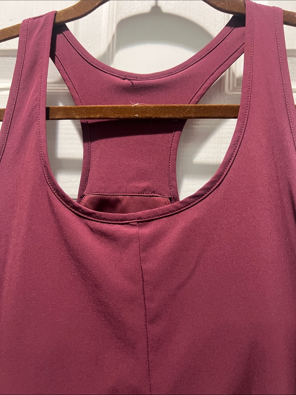 HALARA Sleeveless Asymmetrical Racerback Dress in Burgundy - Picture 5 of 14
